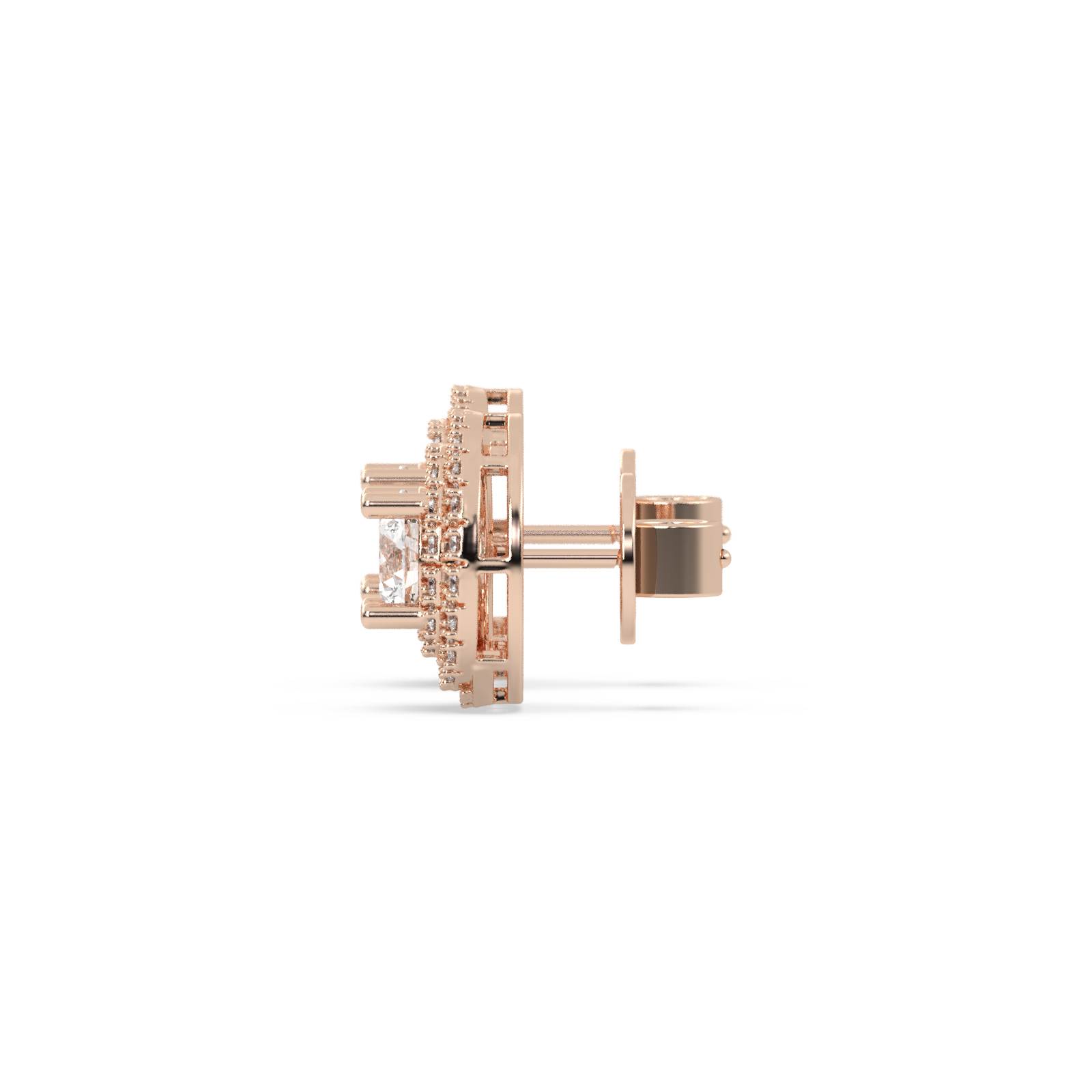 14K Gold Studded TW 3.52 Carat D Color VS1 Clarity Lab Grown Diamond Studs.